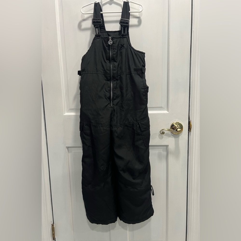 ZERO XPOSUR Black Winter Youth Bib Snow Ski Pants SIZE 6X Zipper Front Pre Loved